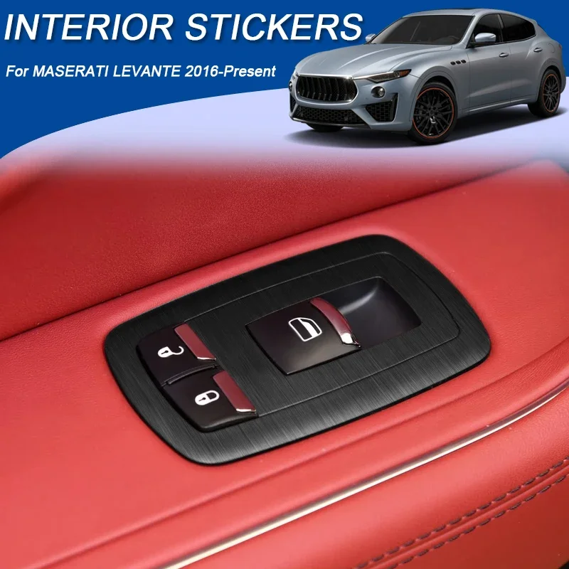 For MASERATI LEVANTE 2016-Present LHD Car Carbon Interior Sticker Window Lifting Panel Decal Gear Door Protective Film Accessory