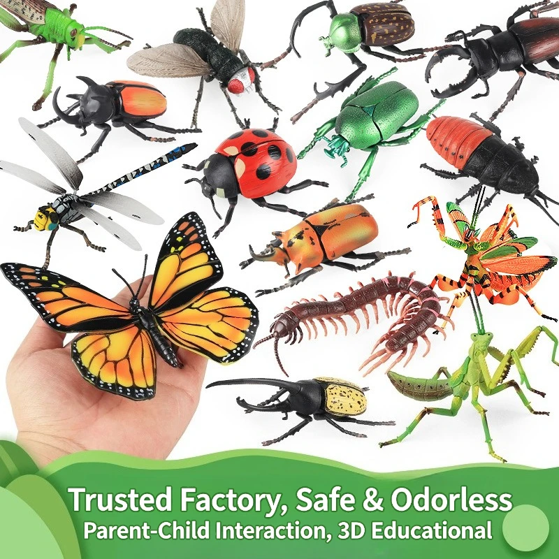 4D Assembled Insect Model Kit, Realistic Bug Animal Figures, Educational DIY Puzzle Toy for Kids, Ladybug & Centipede Included