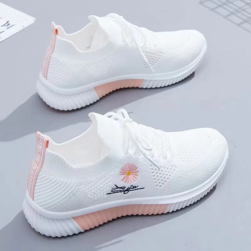 

Sports Women Shoes Solid Lace-up Casual Women Shoes Fashion Outdoor Running Shoe Comfortable Breathable Flats for Gym Jogging