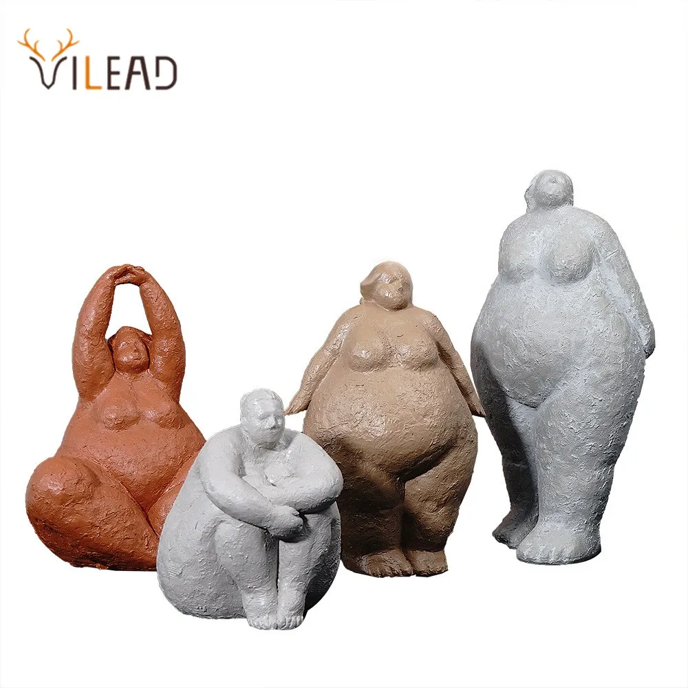 Vilead Abstract Fat Lady Statues Sculpture of Dreaming Yoga Women Figure Home Loft Interior Decor Garden Decoration Shelf Rack