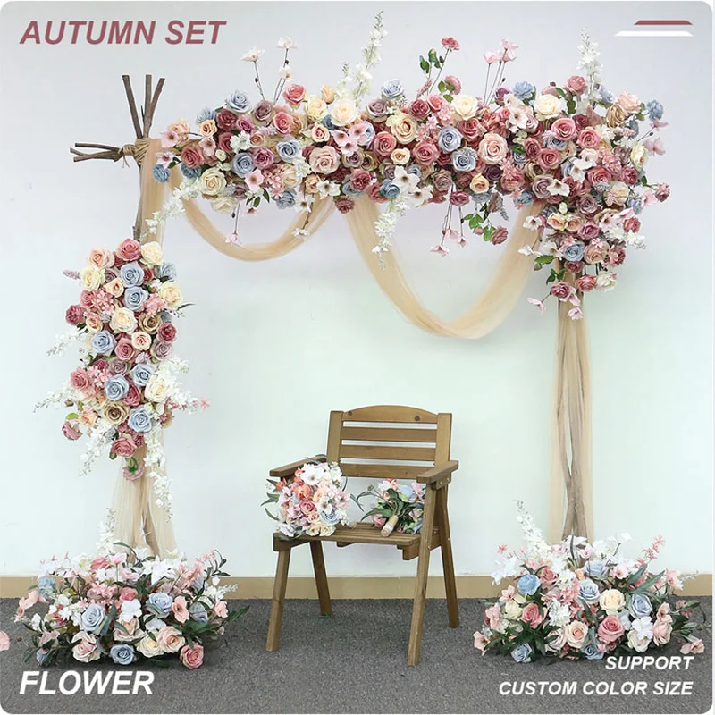 

Home Outdoor Decor Pink Blue Flower Row Wedding Christmas Decoration Decorations 2023 Decor Noel Wish Shopping Francais Gifts