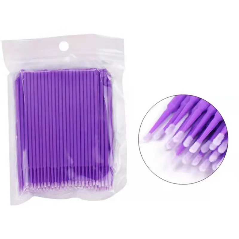 MB 50Pcs Micro Brushes Cotton Swab Eyelash Extension Disposable Eye Lash Glue Cleaning Brushes Applicator Sticks Makeup Tools