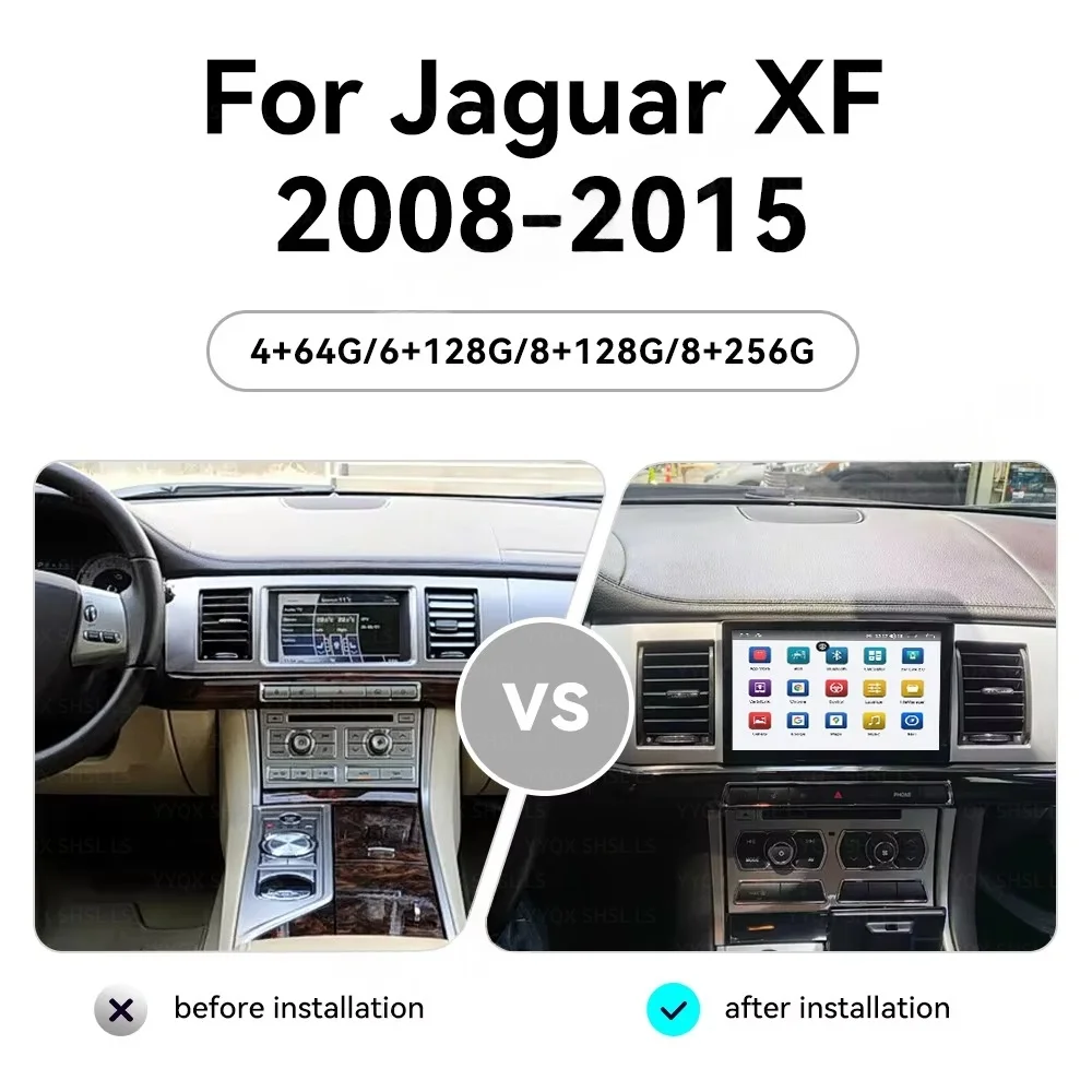 9 Inch Android 14 Car Radio For Jaguar XF 2008-2015 Wireless CarPlay Smart Screen GPS Navigation Player Stereo 4G WIFI Head Unit
