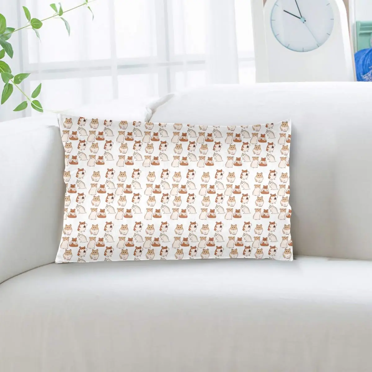 Cute Hamster Pattern Rectangle Pillowcase Cushion Cover Decor Bedroom Bed Home Comfort Throw Pillow