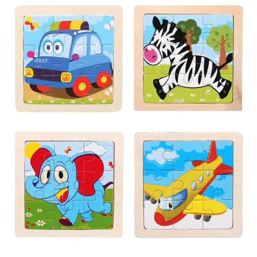 Zwierzęta Cartoon zwierząt układanka Cartoon kolorowe 3d drewniane puzzle zabawki edukacyjne Montessori dziecko drewniane zabawki rodzic-dziecko