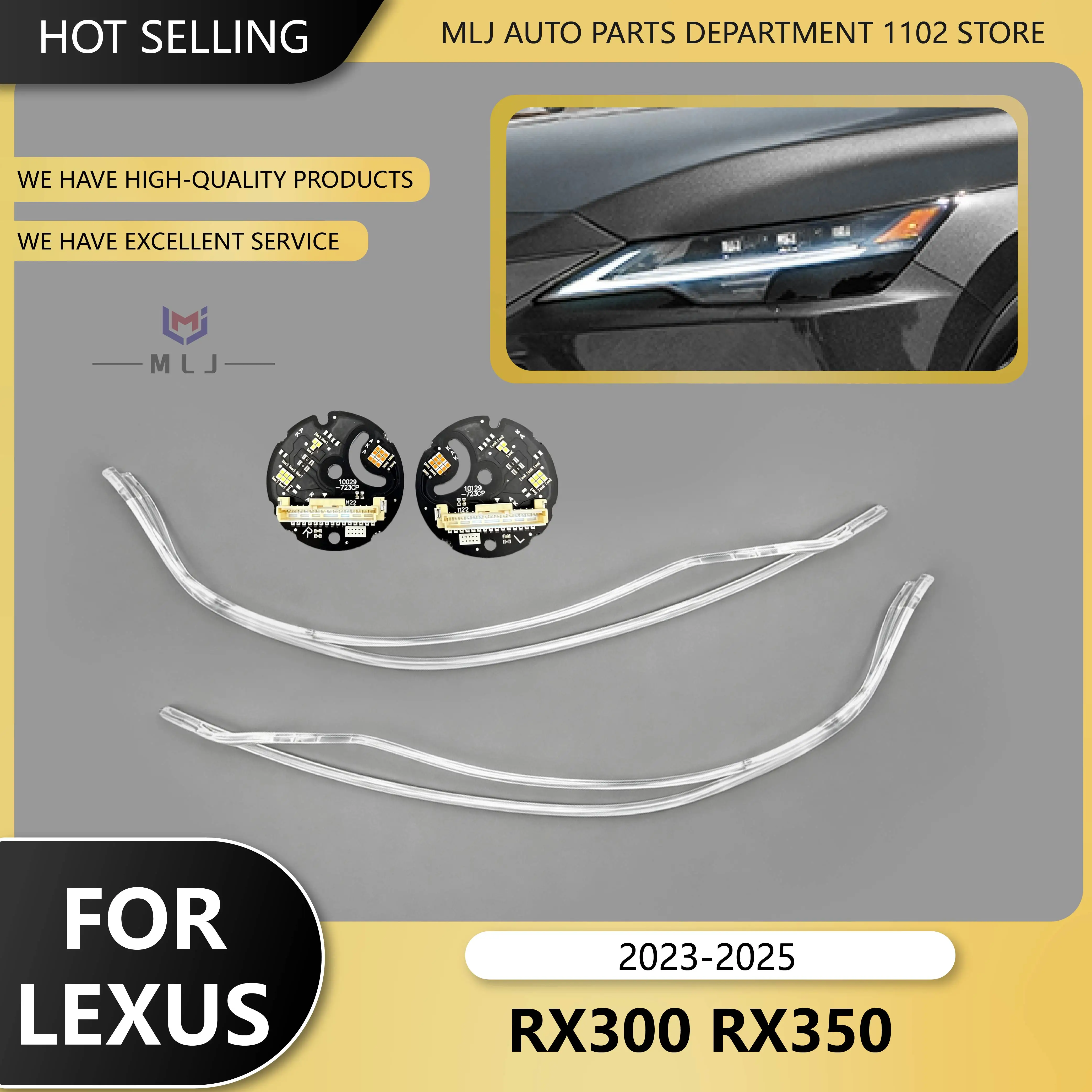 For Lexus RX RX300 RX350 2023 2024 2025 White Headlight Ring Light Guide Tube DRL Strip Light Source Chip Angel Eye Board