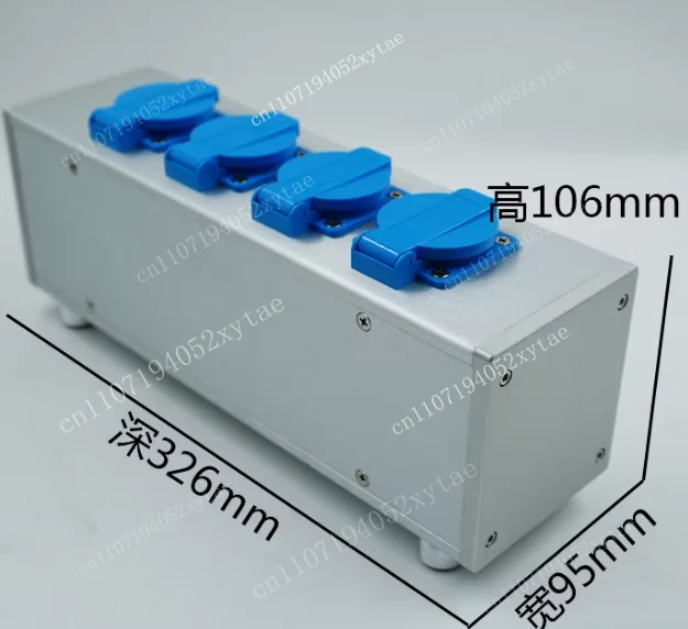 1PCS  European standard power socket shell EU case HiFi audio 2/4/6-position EU socket DIY shell, aluminum power socket chassis