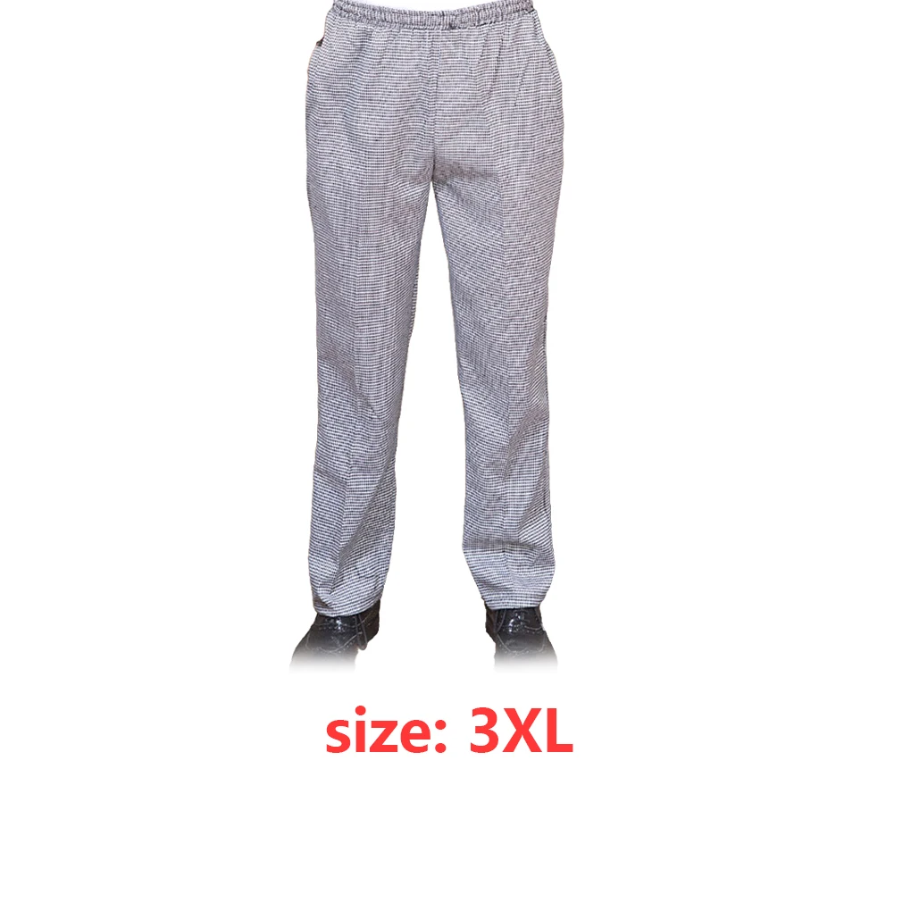 Chef Pants Men Baggy Cook Pant Waiter Uniform Wear-resistant Skin-friendly Cooking Costumes 2XL Black White Stripes