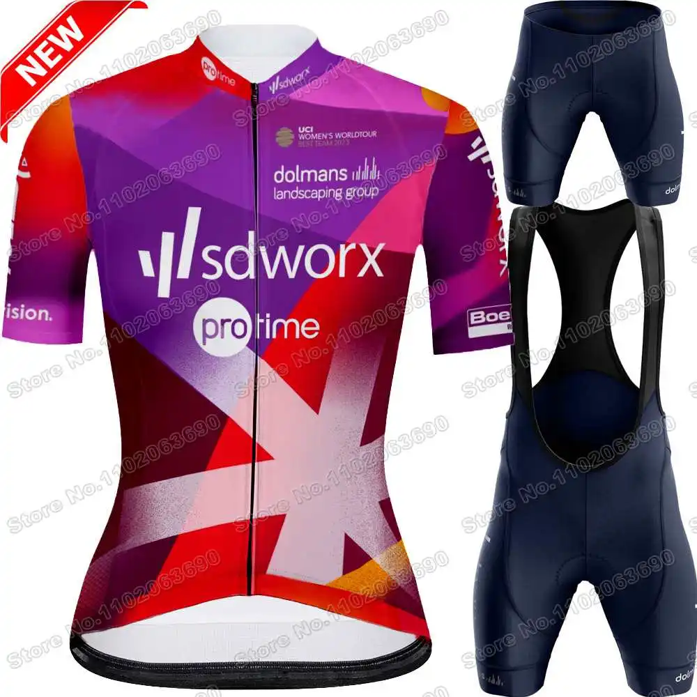 2024 Women Team SD Worx Cycling Jersey Set Summer France Tour Cycling Clothing Unisex Road Bike Shirt Suit Bicycle Pants