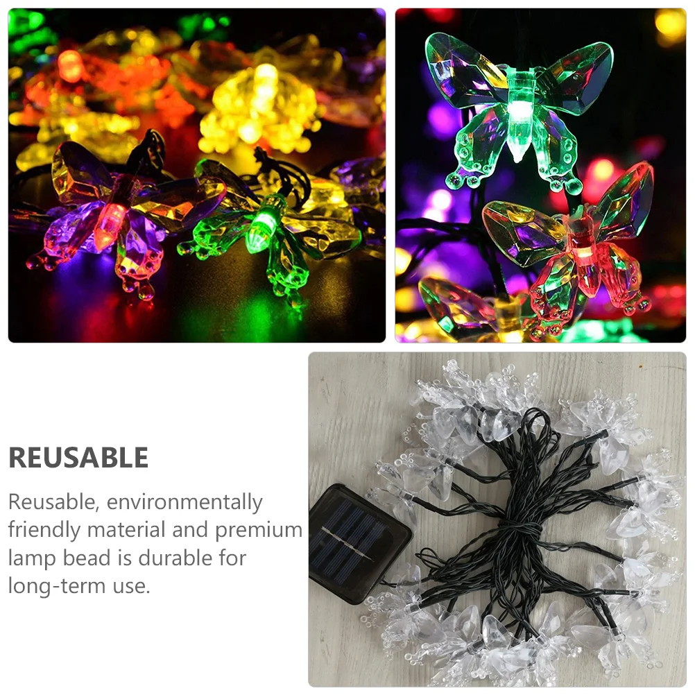 Solar String Light LED Decorative Lamp Reusable Eco Friendly Material Lightweight Garden Park Atmosphere Colorful Outdoor