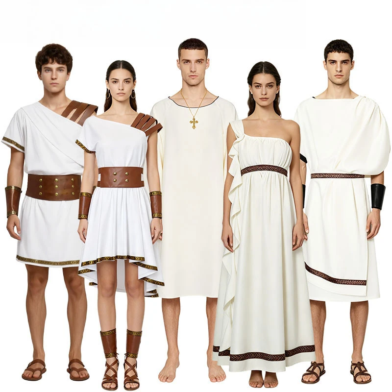 Greek Muse Medieval Halloween Costume Dress Warrior Priest Performs Costumes Men and Women Ancient Greece
