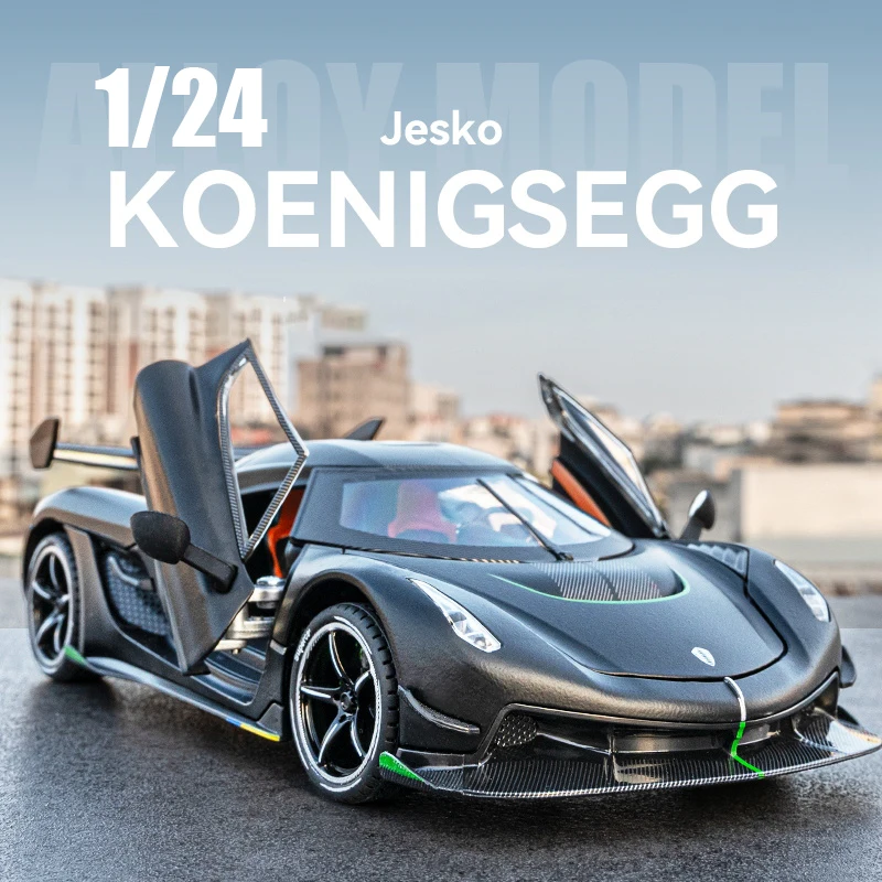 1/24 K0enigsegg Jesko Supercar Alloy Diecast Car Model Metal fast and furious Sound Light Pull Back Kid Toy Gift Collect Ornamen