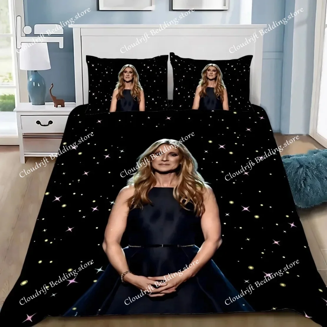 Rapper Singer C-CelineS Dion Bedding Set Singer C-Celine Dion Duvet Cover Pillowcase For Adult Boy Girl Bedroom Decoration741