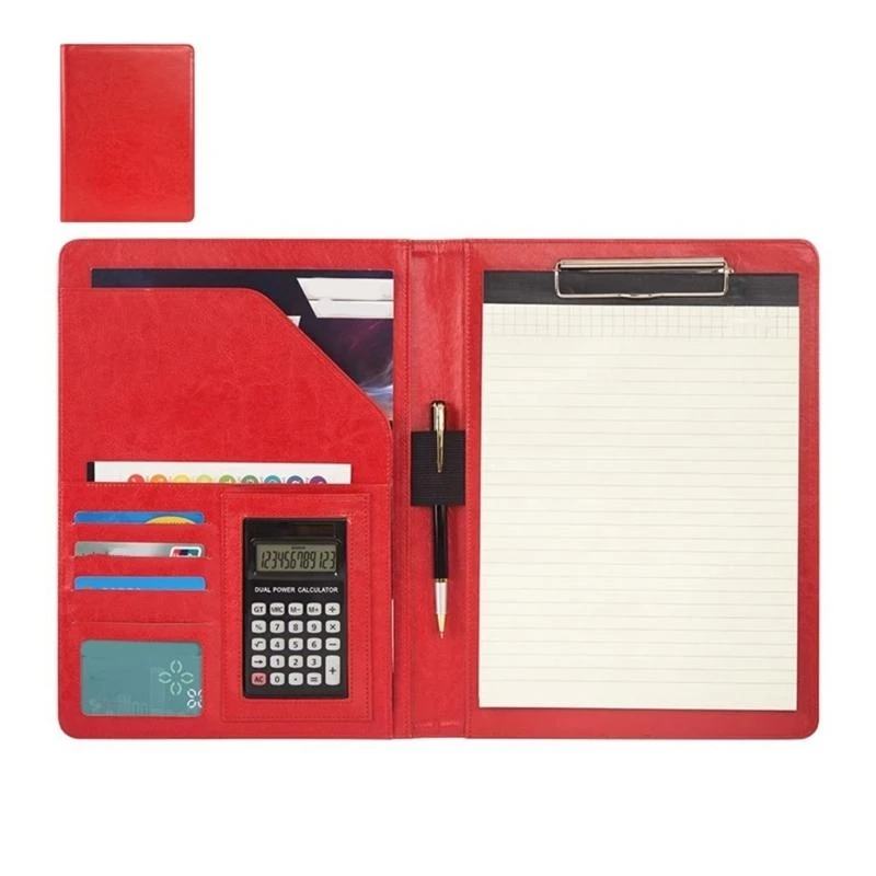 

Leather Conference Folder with Writing Pad Business Document Case with Clipboard