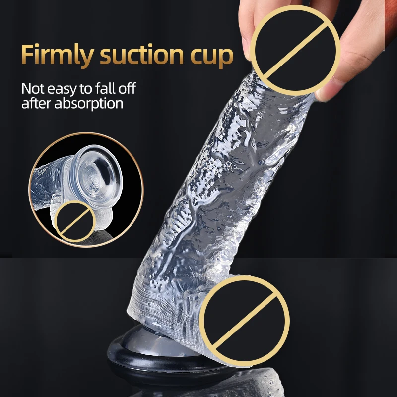 Transparent Soft Jelly Dildo Realistic Fake Dick Penis Sucker Butt Plug Sex Toys for Woman Men Vagina Anal Sex Toys