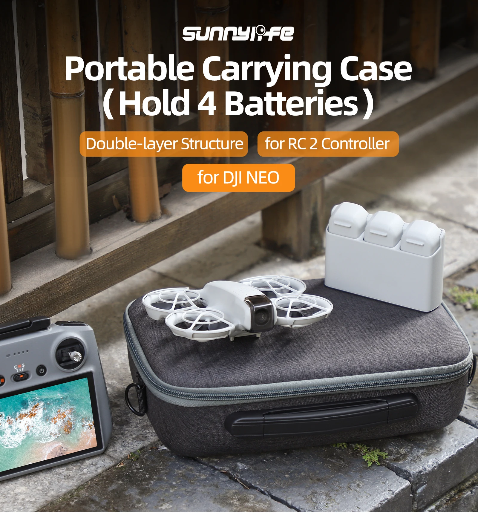 

For DJI NEO Storage Bag RC 2 Remote Control Storage Bag Large Capacity Organizer Drone Accessories