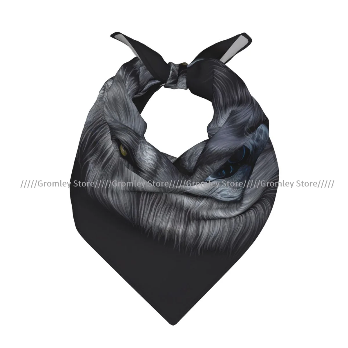Wolf Illustration Square Scarf Ladies Casual Head Neck Wrap