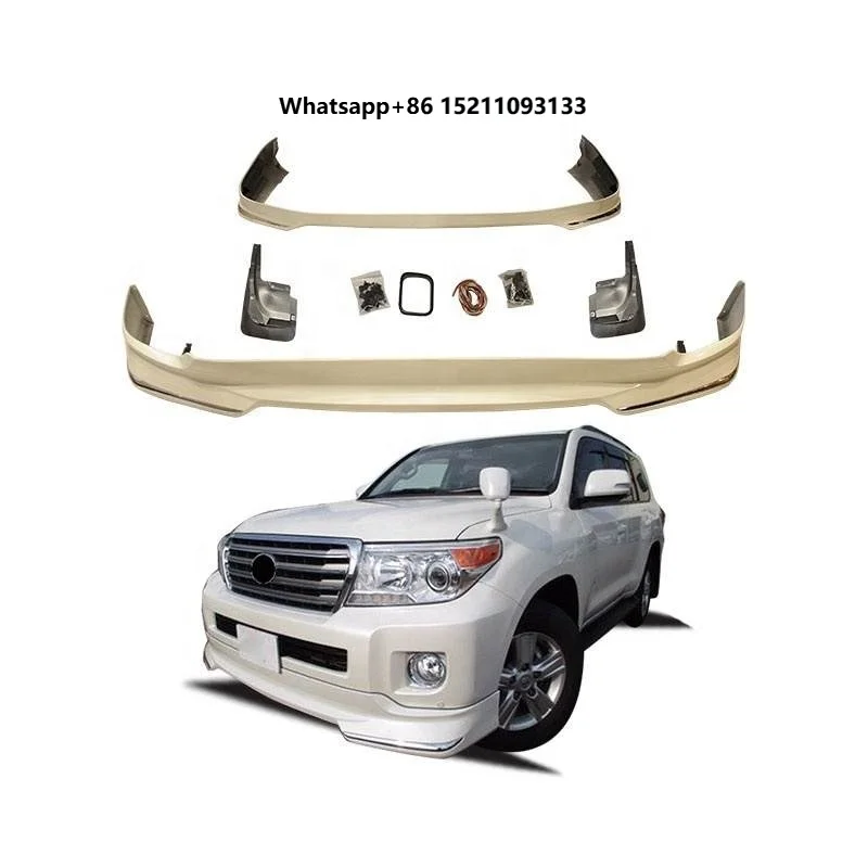 MAICTOP Auto-Zubehör Karosserie-Kit für Landcruiser 2012-2015 Front- und Heckspoiler Ohne LED Weiß FJ100 FJ200 Facelift