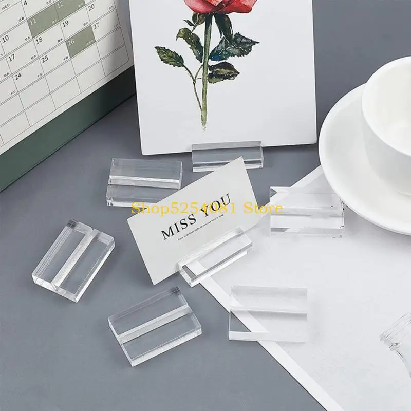 Description Picture 3 of itemAXYC Pack of 10 Clear Acrylic Place Card Holders with Card Slot Office Photo Display Stand for Menu and Price Board Display