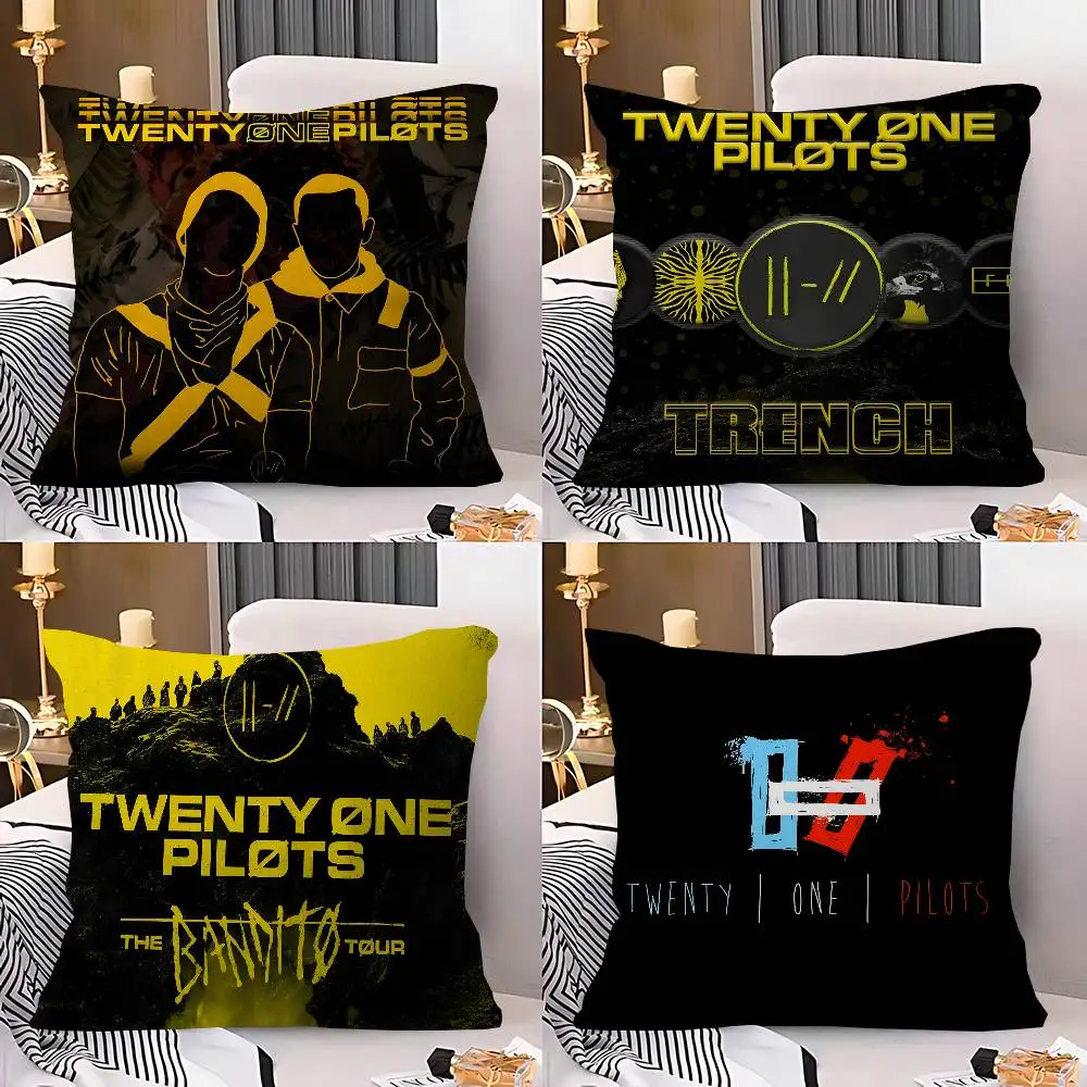 Pop Band T-Twenty One Pilots Decorative Room Aesthetics Pillow Case Home Decor Bedroom Sofa Bed Couch Pillow Cover 45x45