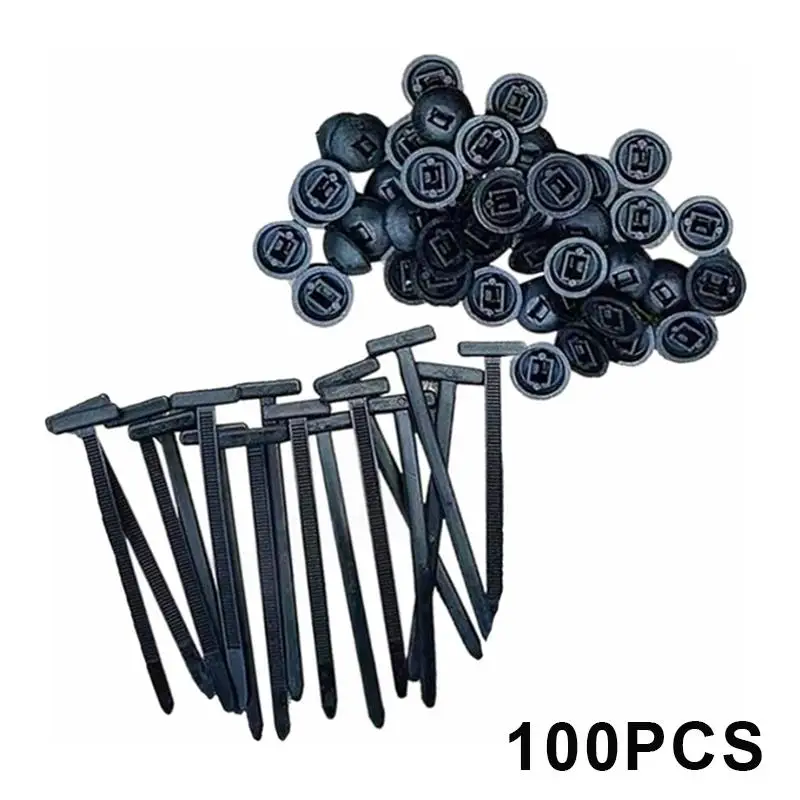 100pcs Nylon Universal Cable Tie Buckle Pin And Button Zip Ties Self-Locking Fixed Cables Zip Tie Wire Fastening Straps