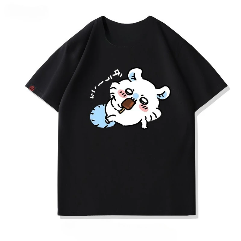 Japanese Kawaii Cartoon Chiikawa Graphic Tee Unisex Cute Anime Short Sleeve Casual Streetwear Fashion Tops