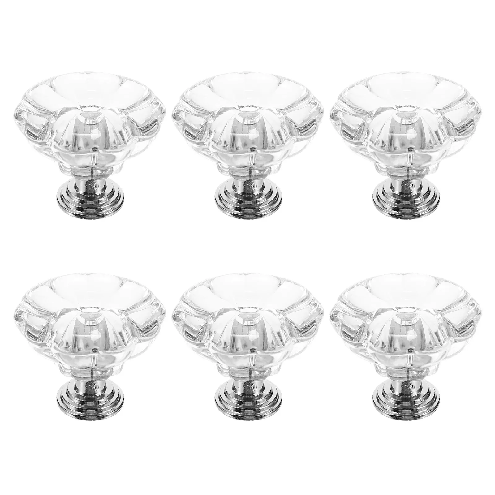 

6pcs Crystal Clear Doorknobs Cabinet Pull Handles Crystal Knob Clear Drawer Pulls Door Knobs Dresser Cabnient Door Pull Handles