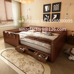 

Customizable parent-child bed tatami leather