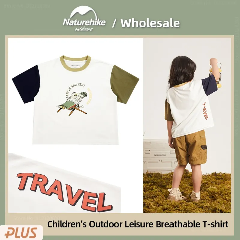 Naturehike Spring Summer New Children's Outdoor Leisure Short Sleeve Camping Comfortable Breathable Antibacterial T-shirt Tops