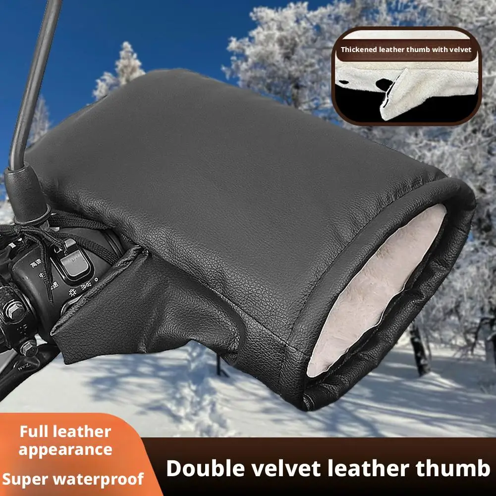 

Electric Motorcycle Handlebar Cover Winter Handlebar Muffs Cover For Electric Scooter Bike Waterproof Windshield Thickened H7X8