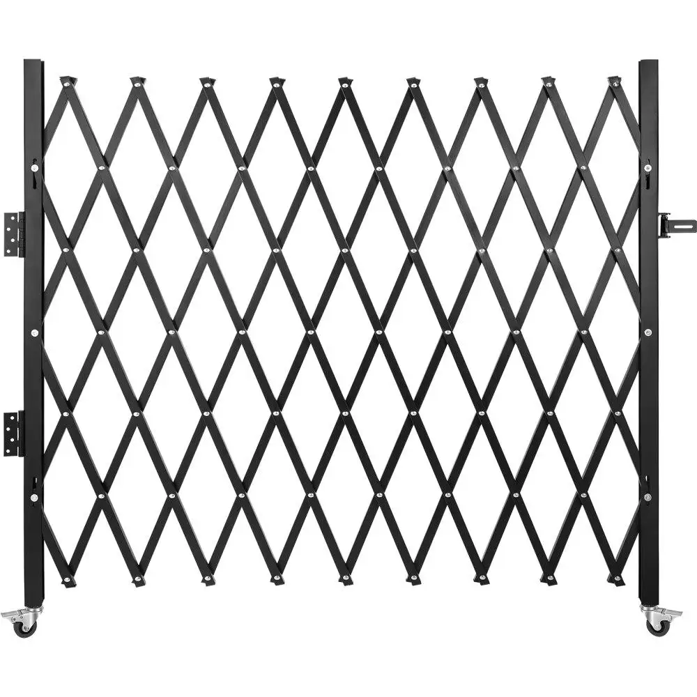 

Single Folding Security Gate, 7.1'H x 7.9' W （85 x 95 inch）Folding Door Gate, Steel Accordion Security Gate, Flexible Expanding