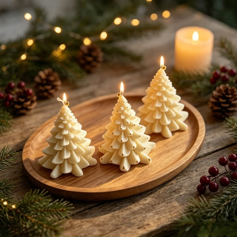 DIY silicone molds, suitable for making Christmas tree wax candle decorations and dropper-shaped gypsum candle molds