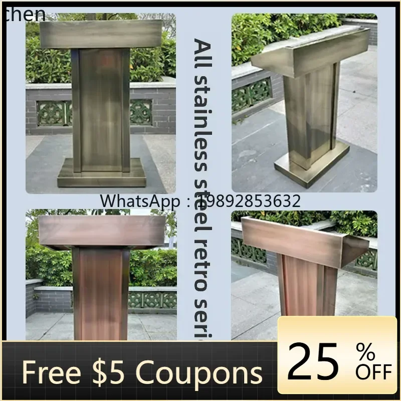 

LYY Stainless Steel Painted Property Service Small Table Registration Reception Host Speech Podium