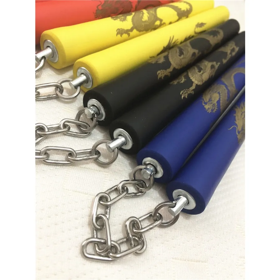 حار فنون الدفاع عن النفس Nunchaku رغوة التنين نمط الأسود فنون الدفاع عن النفس Nunchucks الفولاذ المقاوم للصدأ العصي الكونغ fuTrainer للمبتدئين #6
