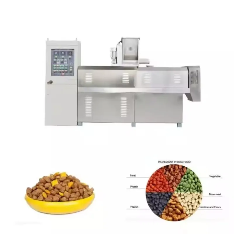 Popular Dry Pet Food Pellet Manufacturing Machine Pet Dog Food Twin Screw Extruder Making Equipment Stainless Steel 304 PLC