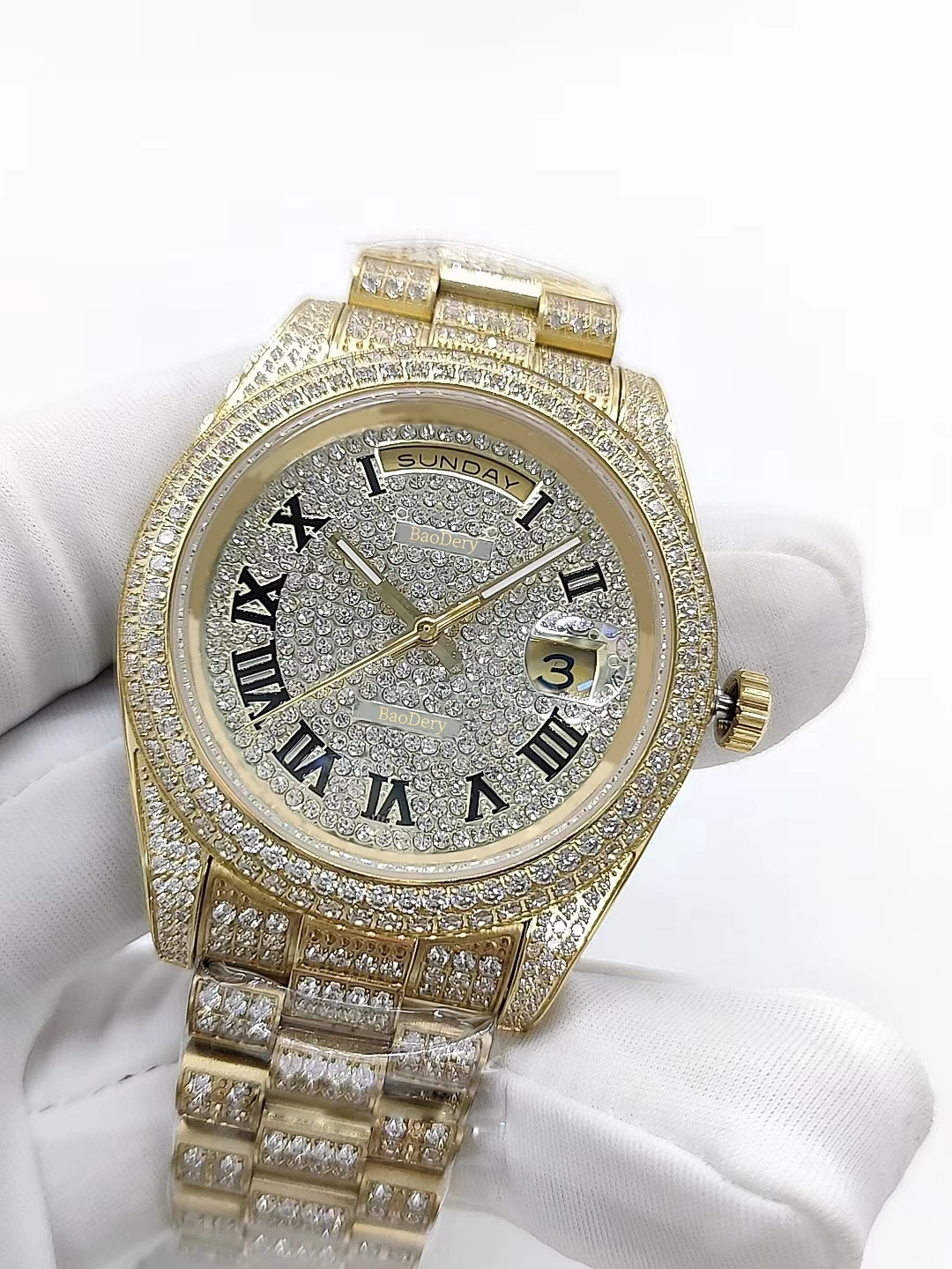 Men’s Watch with Automatic Movement - 41mm Diamond Dial, San Martin Watches Inspired