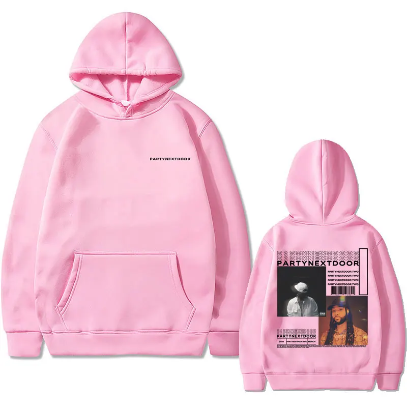 Rapero Partynextdoor Sudadera con capucha con estampado de dos caras para hombre, ropa de calle informal de gran tamaño, sudadera Vintage de Hip Hop