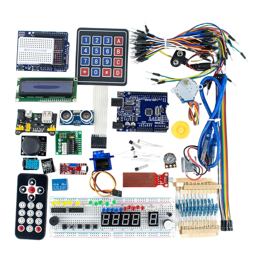 R3 For Starter Kit for Arduino Users with Breadboard Power Support and Components for Educational Electronics and Prototyping