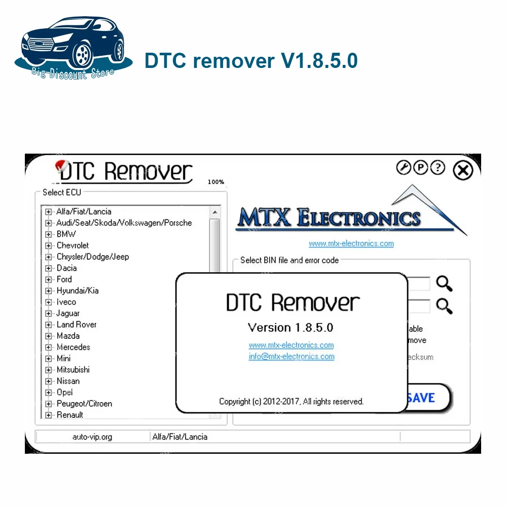 D-T-C Remover 2024 Hot sale For KESS KTAG FGTECH OBD2 Software MTX D-T-C Remover 1.8.5.0 With Keygen D-T-C SW Software ECU Fault