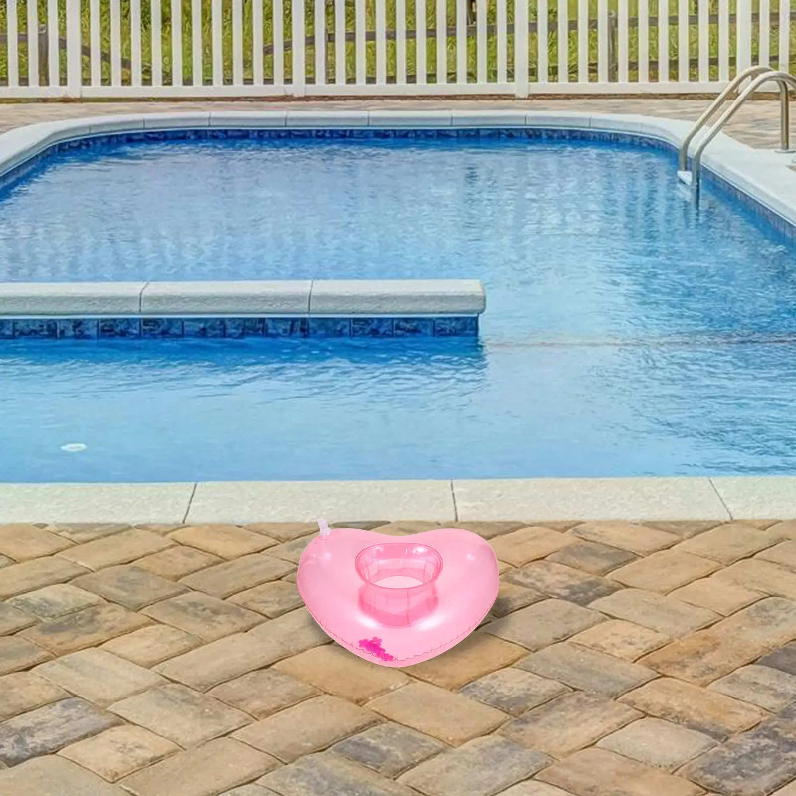 

4Pcs Heart Shape Drink Cup Inflatable Floating Drink Holders Summer Party Pool Beach Favors Tropical Theme