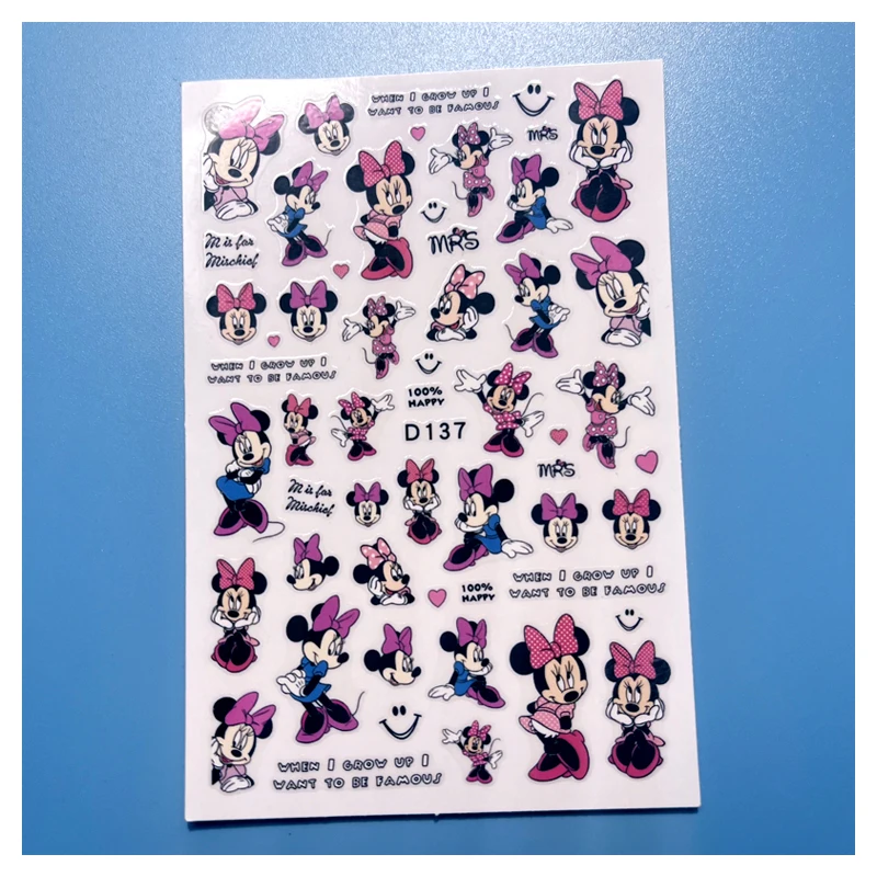 1PCS Disney Children;s Cartoon Mickey, Minnie, Mickey Mouse, Brutto Nail Decor Art Slider Nail Decal Accessories