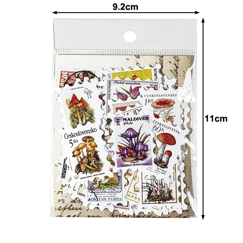 50 Sheets Philatelic Museum Series Postage Stamp Theme Stickers Scrapbooking Material Handmade Diary Album Junk Journal Supplies