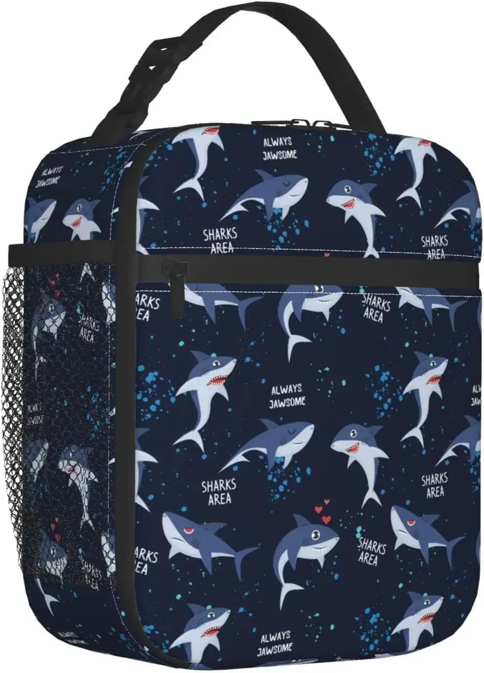 Always Jawsome Shark Set Lunch Bag, Boys Girls Shark Insulated Reusable Soft Lunch Bag, Portable Thermal Meal Cooler Totes For