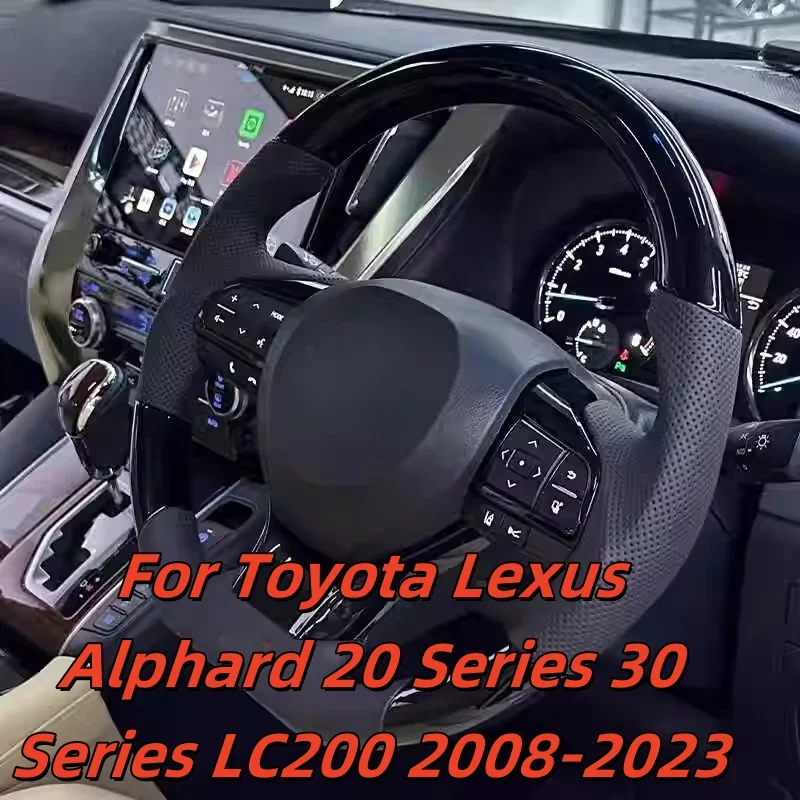 

﻿ Car Steering Wheel Custom Made Leather For Toyota Lexus Alphard 20 Series 30 Series LC200 2008-2023 Car Accessories