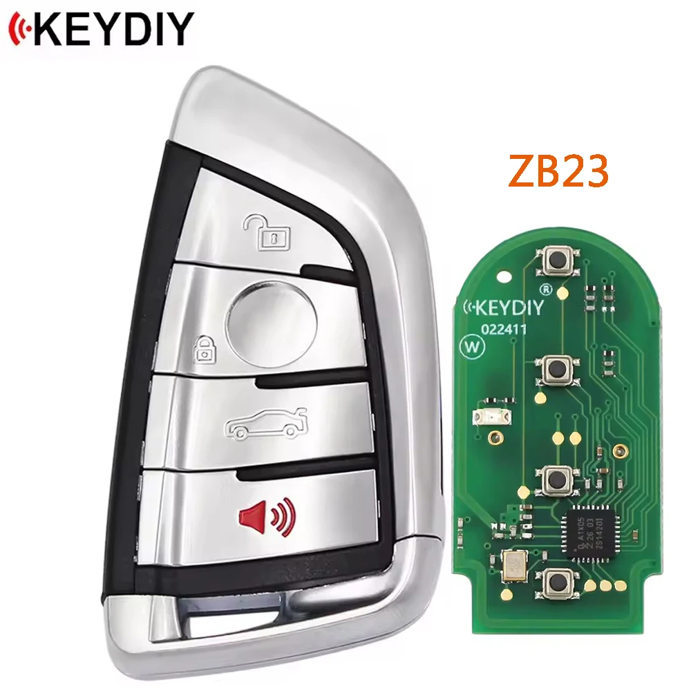 1 Piece KEYDIY ZB23 ZB23-4 ZB Series Universal Smart Remote Key 4 Buttons for KD-X2 KD900 Tools Fit for More than 2000 Models