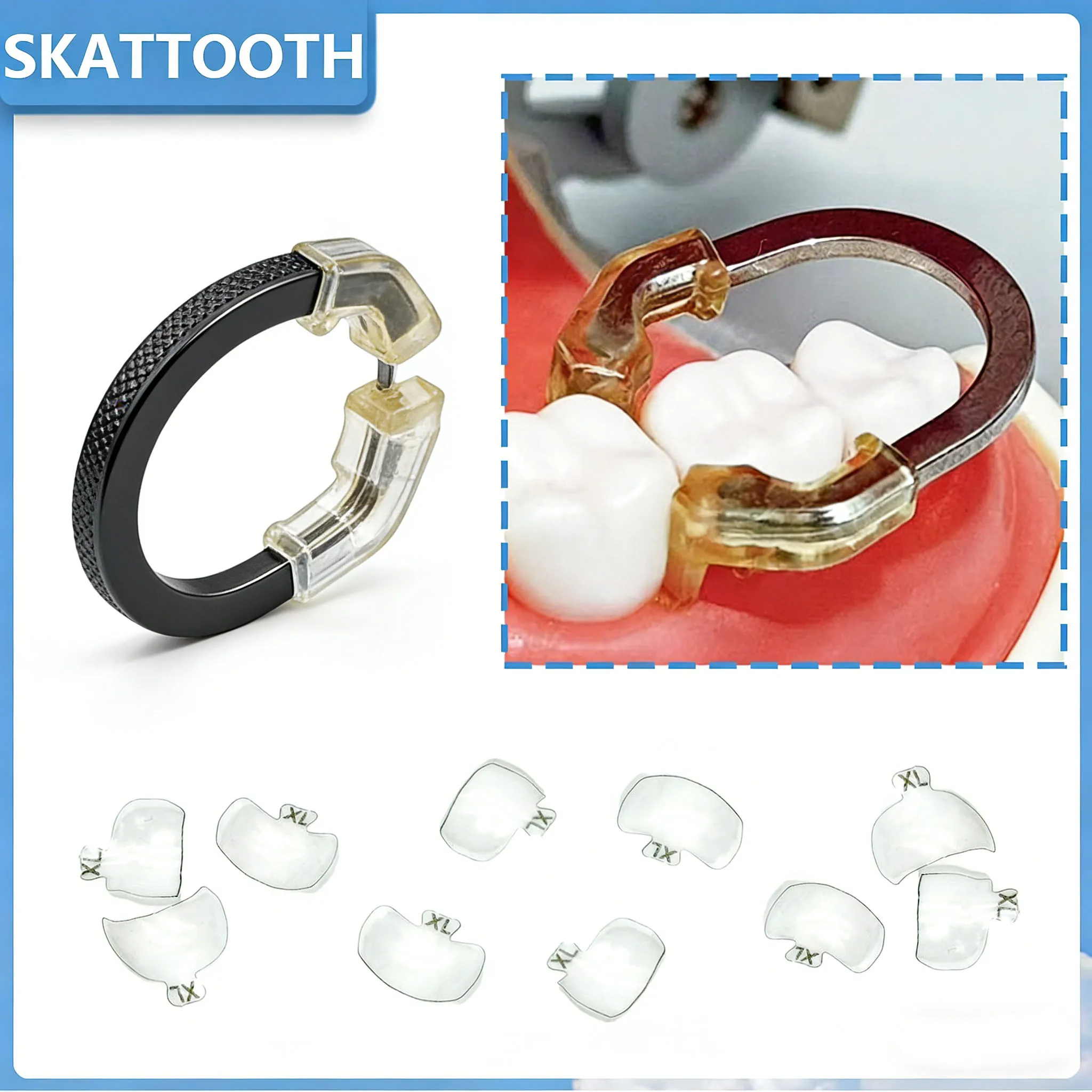 12pcs/box Dental Resin Matrix Bands NITI Clamp Ring Transparent Resin Matrices Dental Sectional Contoured Matrix System