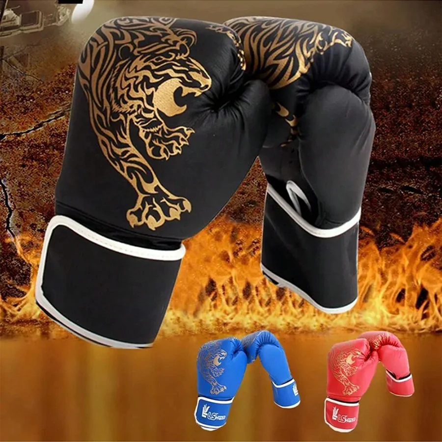 Guantes de boxeo gruesos para adultos Sanda, guantes de entrenamiento de competición profesional Muay Thai para saco de arena, lucha de Taekwondo