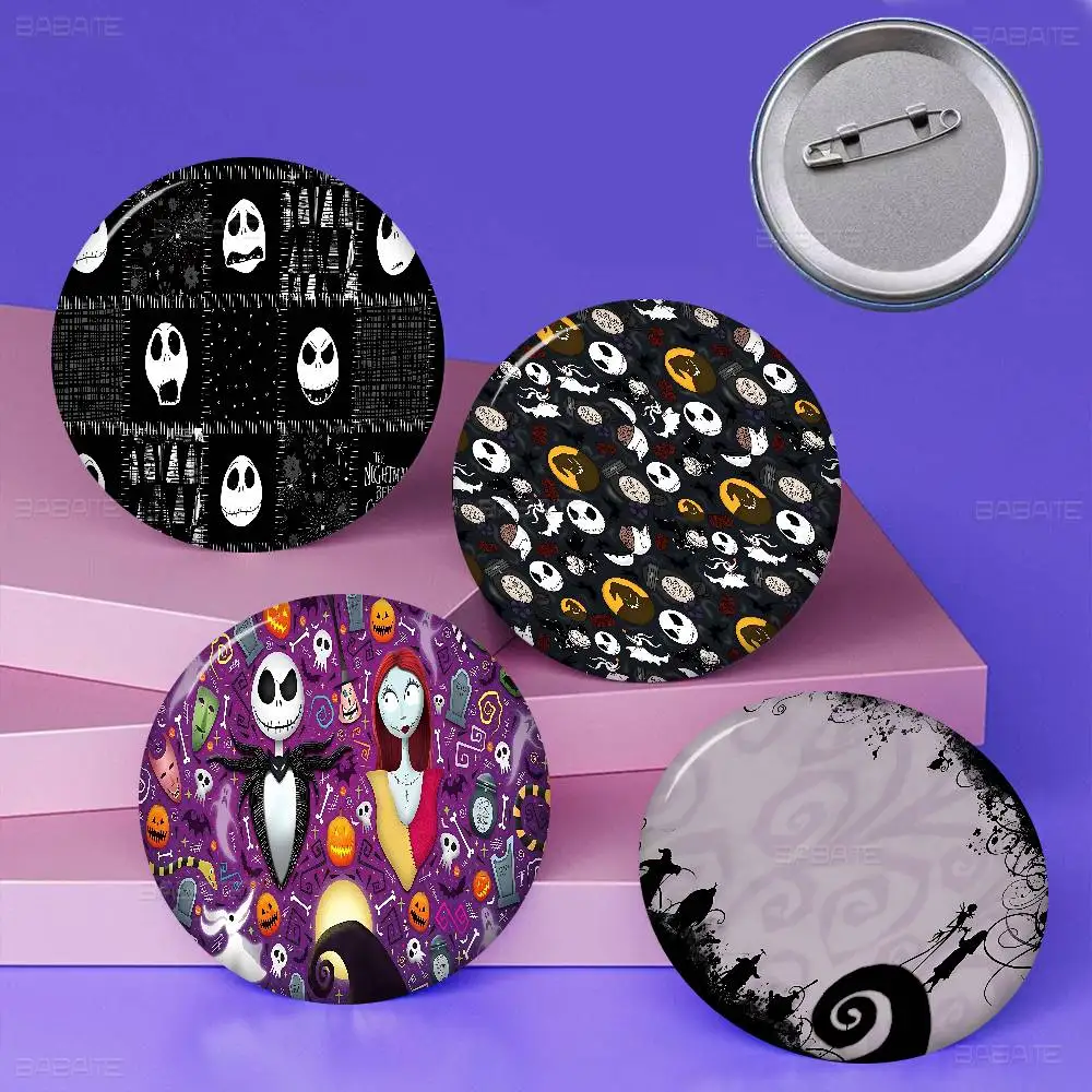 Cartoon The N-Nightmare B-Before C-Christmas 32/44/58MM Customizable Button Pins Cute Funny Creative Badge Jewelry Decor Gifts