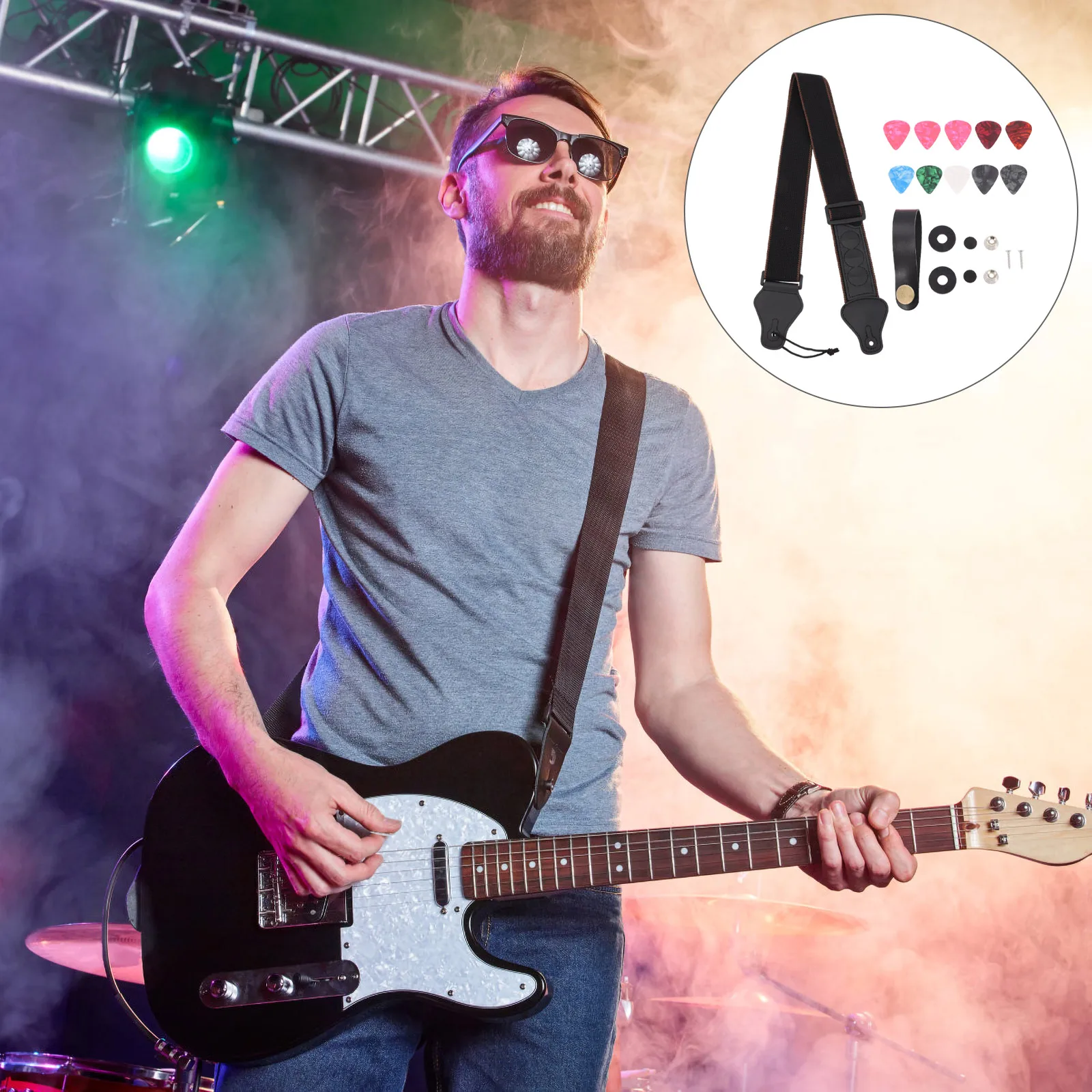 

Guitar Strap Set Easy-to-carry Shoulder Suit Convenient Stylish Cotton Supply Practical Neck