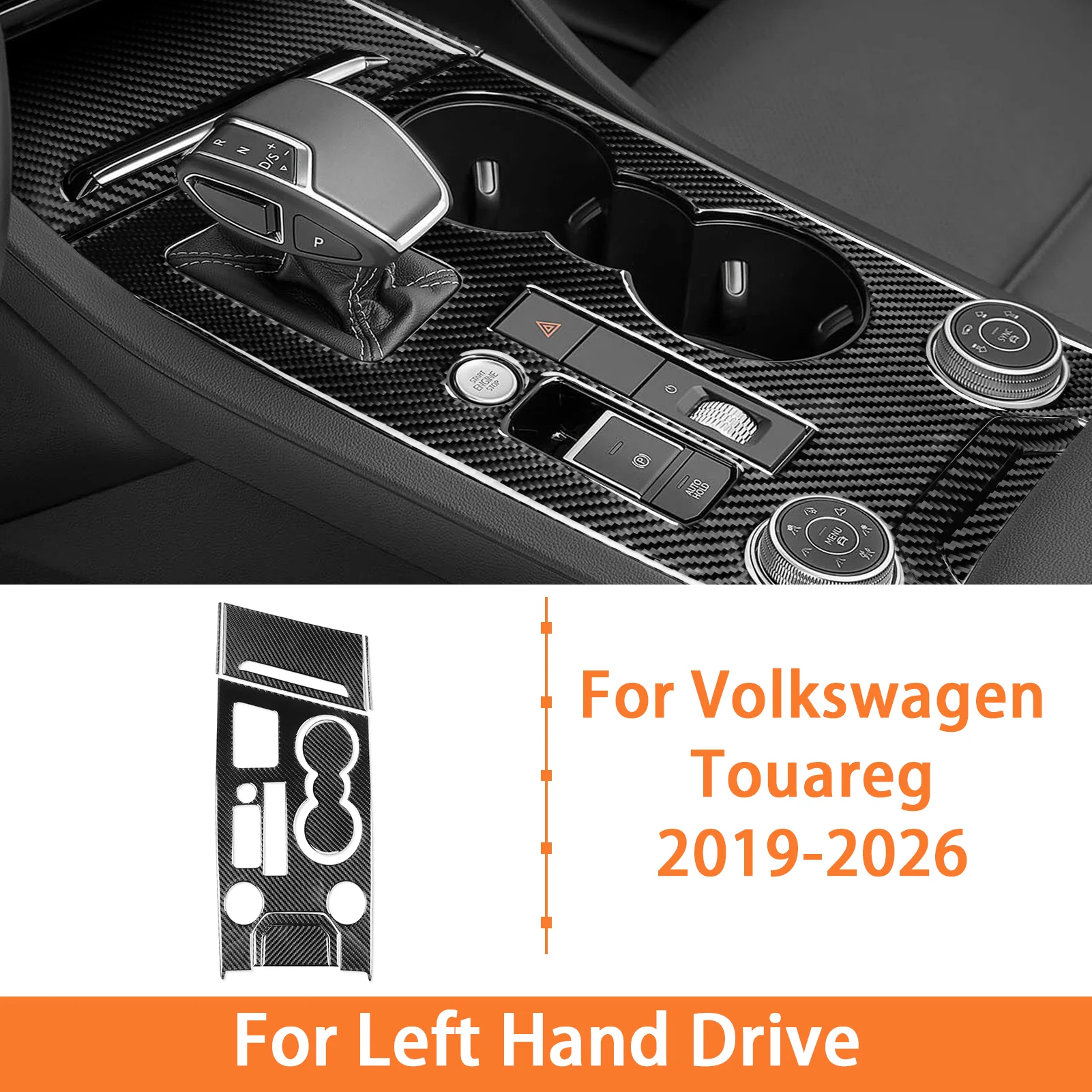 Voor Volkswagen Touareg 2019-2026 Carbon Fiber Interieur Accessoire Stickers Dashboard Ventilatieopeningen Center Console Versnellingspookpaneel